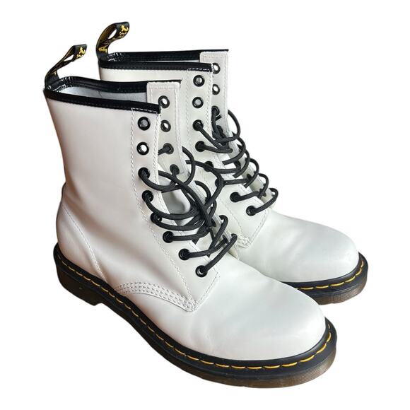 Doc Dr. Martens Boots Air Wair Bouncing Soles White Mens US 9/ EU 41 Combat NWOB main image 6